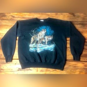 Vintage 90’s Wolf Sweatshirt Lee Sturdy XL